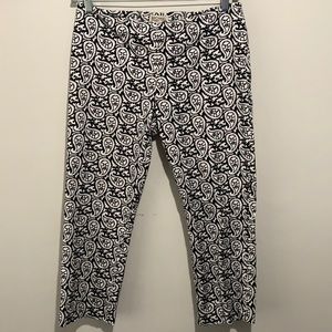 MICHAEL KORS Black and White Paisley Print Dress Pants, Size 10